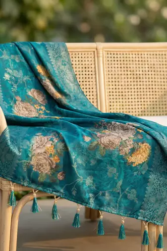 Jequared silk stall printed ethnic wear dupatta