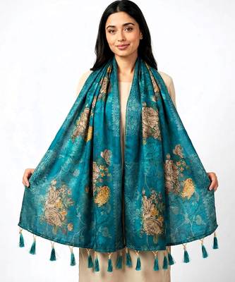 Jequared silk stall printed ethnic wear dupatta 2