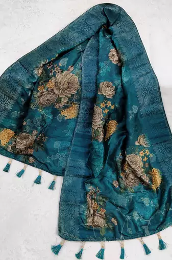 Jequared silk stall printed ethnic wear dupatta