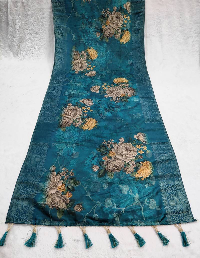 Jequared silk stall printed ethnic wear dupatta