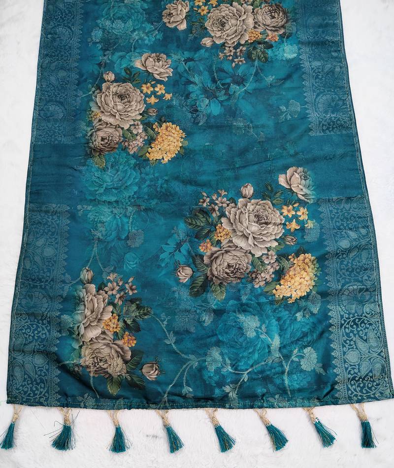 Jequared silk stall printed ethnic wear dupatta