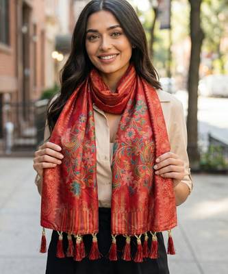 Jequared silk stall printed ethnic wear dupatta 2