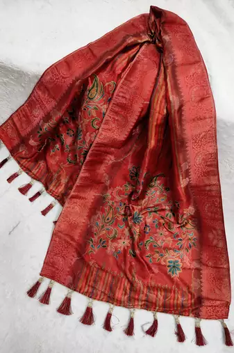 Jequared silk stall printed ethnic wear dupatta