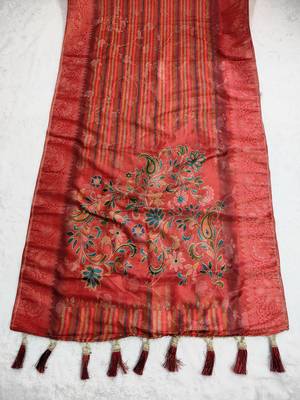 Jequared silk stall printed ethnic wear dupatta 6