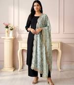 Kalamkri green satin glass orgenza silk fabric sequnce dupatta