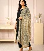 Kalamkri lemon satin glass orgenza silk fabric sequnce dupatta
