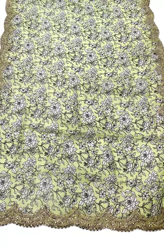 Kalamkri neon satin glass orgenza silk fabric sequnce dupatta