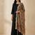 Negative printed brown satin shiney orgenza silk fabric sequnce dupatta
