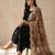 Negative printed brown satin shiney orgenza silk fabric sequnce dupatta