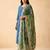 Negative printed green satin shiney orgenza silk fabric sequnce dupatta