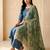 Negative printed green satin shiney orgenza silk fabric sequnce dupatta