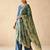 Negative printed green satin shiney orgenza silk fabric sequnce dupatta