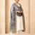 Negative printed grey satin shiney orgenza silk fabric sequnce dupatta
