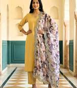 Floral printed violet colour satin orgenza silk fabric sequnce dupatta