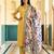 Floral printed violet colour satin orgenza silk fabric sequnce dupatta