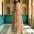 Floral printed mehendi colour satin orgenza silk fabric sequnce dupatta