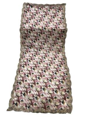 Floral printed mehendi colour satin orgenza silk fabric sequnce dupatta 4