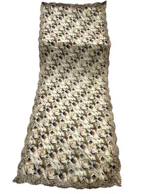 Floral printed green colour satin orgenza silk fabric sequnce dupatta 4