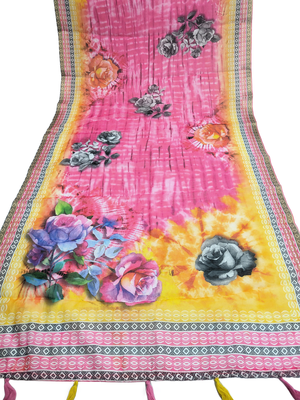 Digital print lilen blend zari dupatta for women and girls to wear on gown chaniya choli kurti etc 5