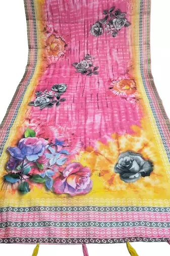 Digital print lilen blend zari dupatta for women and girls to wear on gown chaniya choli kurti etc