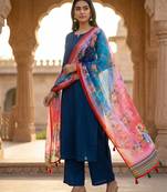 Digital print lilen blend zari dupatta for women and girls to wear on gown chaniya choli kurti etc