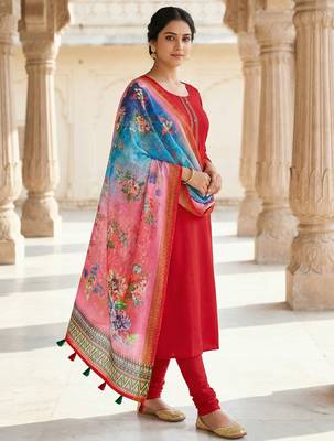 Digital print lilen blend zari dupatta for women and girls to wear on gown chaniya choli kurti etc 2