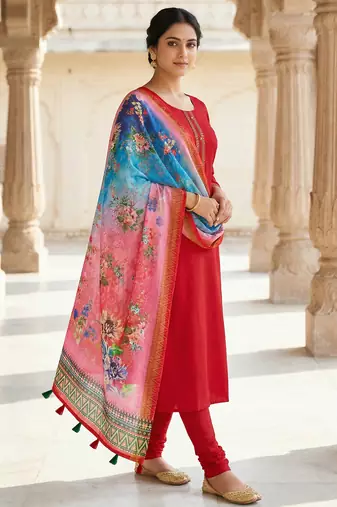 Digital print lilen blend zari dupatta for women and girls to wear on gown chaniya choli kurti etc