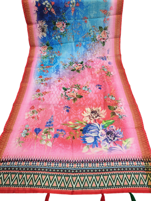 Digital print lilen blend zari dupatta for women and girls to wear on gown chaniya choli kurti etc 5