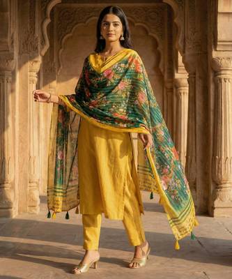 Digital print lilen blend zari dupatta for women and girls to wear on gown chaniya choli kurti etc 1