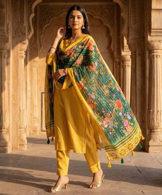 Digital print lilen blend zari dupatta for women and girls to wear on gown chaniya choli kurti etc 2