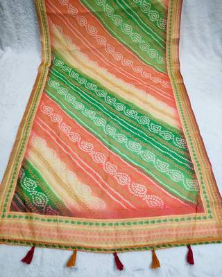 Digital print lilen blend zari dupatta for women and girls to wear on gown chaniya choli kurti etc 6