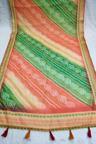 Digital print lilen blend zari dupatta for women and girls to wear on gown chaniya choli kurti etc