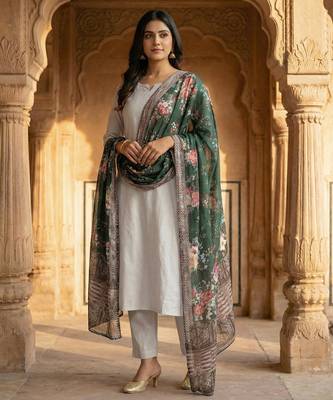 Digital print lilen blend zari dupatta for women and girls to wear on gown chaniya choli kurti etc 1