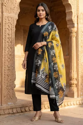 Digital print lilen blend zari dupatta for women and girls to wear on gown chaniya choli kurti etc