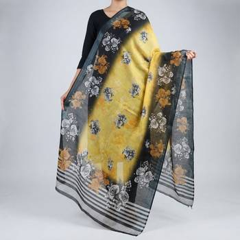 Digital print lilen blend zari dupatta for women and girls to wear on gown chaniya choli kurti etc 4