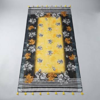 Digital print lilen blend zari dupatta for women and girls to wear on gown chaniya choli kurti etc 5