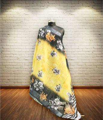 Digital print lilen blend zari dupatta for women and girls to wear on gown chaniya choli kurti etc 6