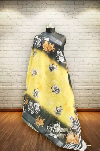 Digital print lilen blend zari dupatta for women and girls to wear on gown chaniya choli kurti etc