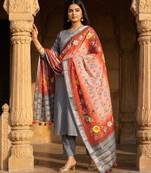 Digital print lilen blend zari dupatta for women and girls to wear on gown chaniya choli kurti etc