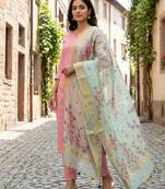 Digital print lilen blend zari dupatta for women and girls to wear on gown chaniya choli kurti etc