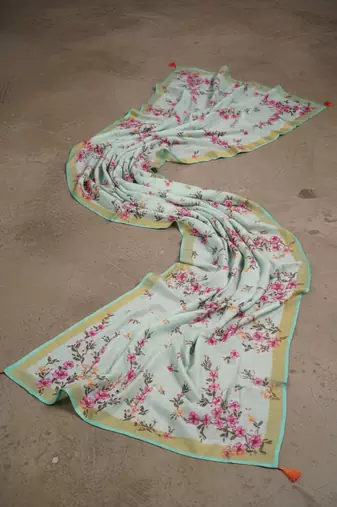 Digital print lilen blend zari dupatta for women and girls to wear on gown chaniya choli kurti etc