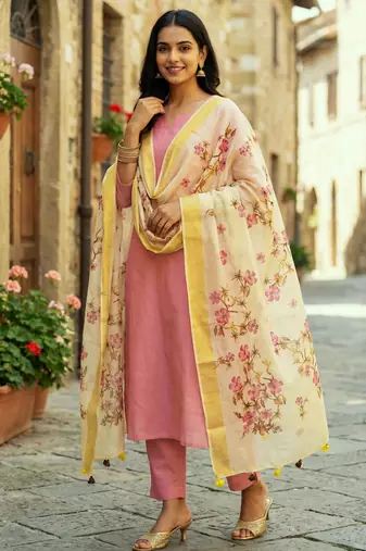 Digital print lilen blend zari dupatta for women and girls to wear on gown chaniya choli kurti etc
