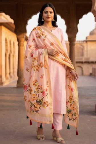 Digital print lilen blend zari dupatta for women and girls to wear on gown chaniya choli kurti etc
