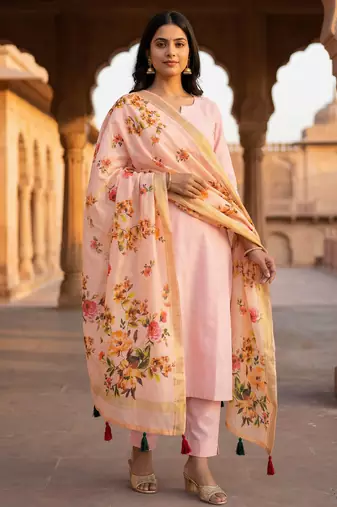 Digital print lilen blend zari dupatta for women and girls to wear on gown chaniya choli kurti etc