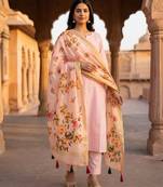 Digital print lilen blend zari dupatta for women and girls to wear on gown chaniya choli kurti etc
