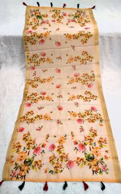 Digital print lilen blend zari dupatta for women and girls to wear on gown chaniya choli kurti etc 5