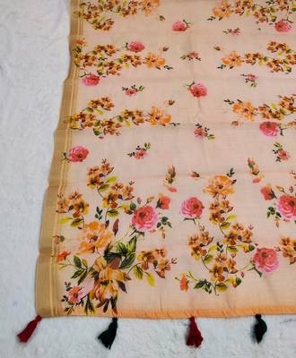 Digital print lilen blend zari dupatta for women and girls to wear on gown chaniya choli kurti etc 6