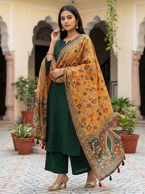 Digital print lilen blend zari dupatta for women and girls to wear on gown chaniya choli kurti etc 1