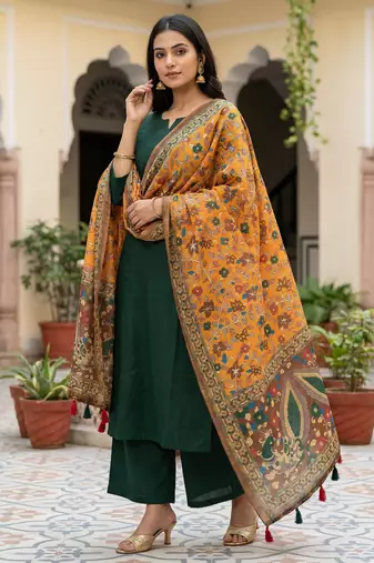 Digital print lilen blend zari dupatta for women and girls to wear on gown chaniya choli kurti etc