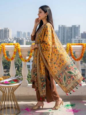 Digital print lilen blend zari dupatta for women and girls to wear on gown chaniya choli kurti etc 2